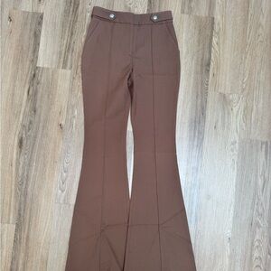NWT Veronica Beard Cocoa Straight-Leg High Waist Trousers